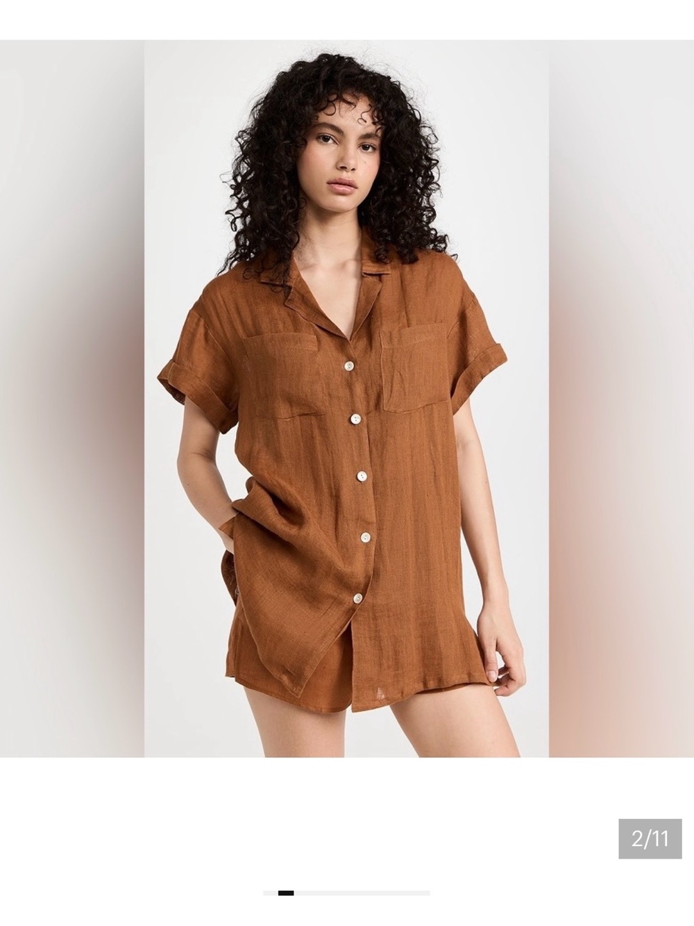 Vitamin A Playa Pocket Blouse Rust Brown Lightweight Top